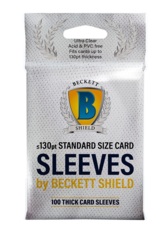Beckett Shield Soft Card Sleeves - THICK Size (130pt.), 100 Count, Clear